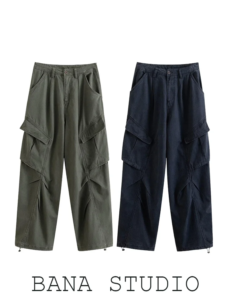 BANA American Retro Work Pants Women Loose een Straight Leg Trousers Multi-ket Casual High Waist Other Material
BANA American Retro Work Pants Women Loose een Straight Leg Trousers Multi-ket Casual High Waist Other Material