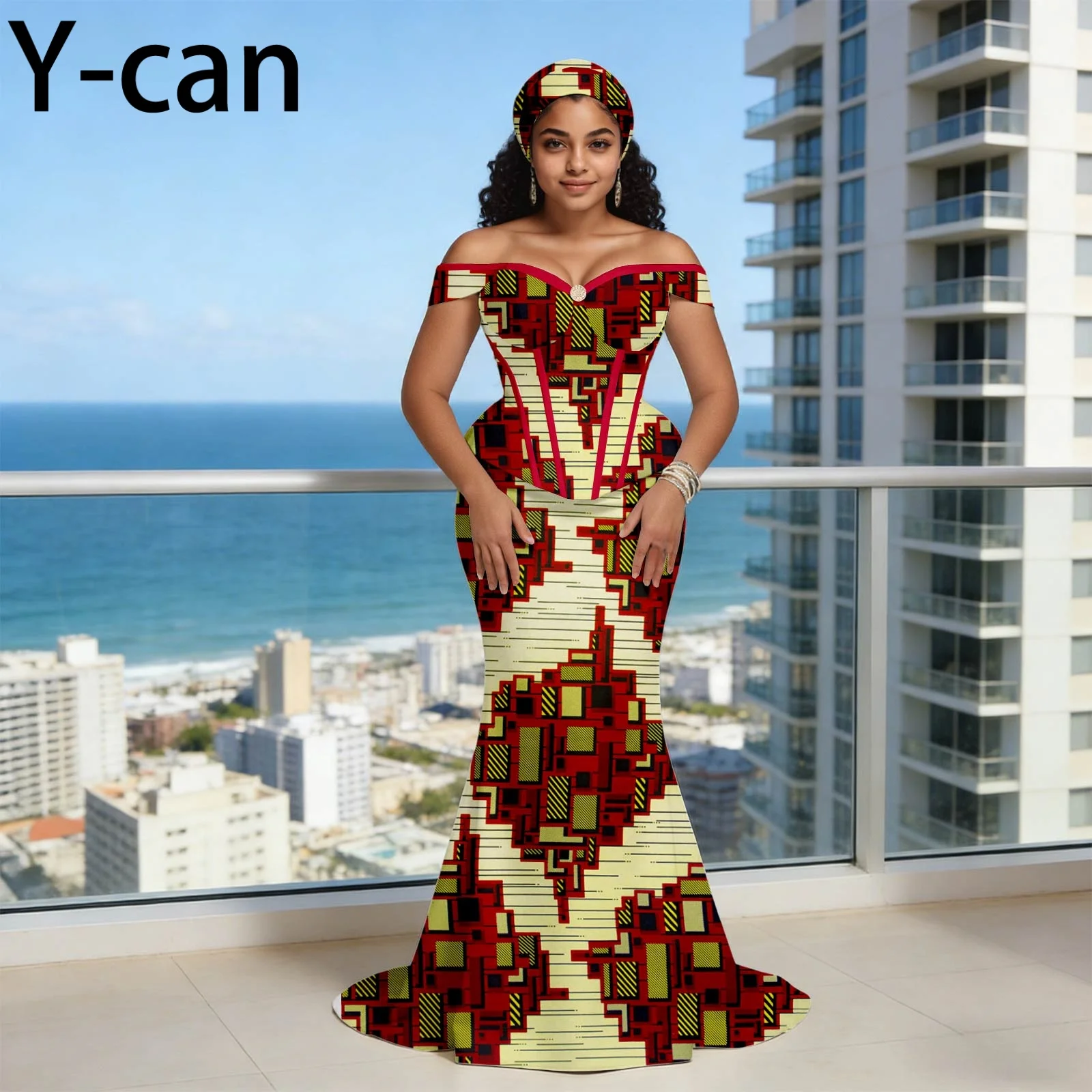 Luxury African Party Dress Ankara Print Off-Shoulder Top Maxi Skirt with Headscarf for Wedding Festival Women's Ensemble 2626014
Luxury African Party Dress Ankara Print Off-Shoulder Top Maxi Skirt with Headscarf for Wedding Festival Women's Ensemble 2626014