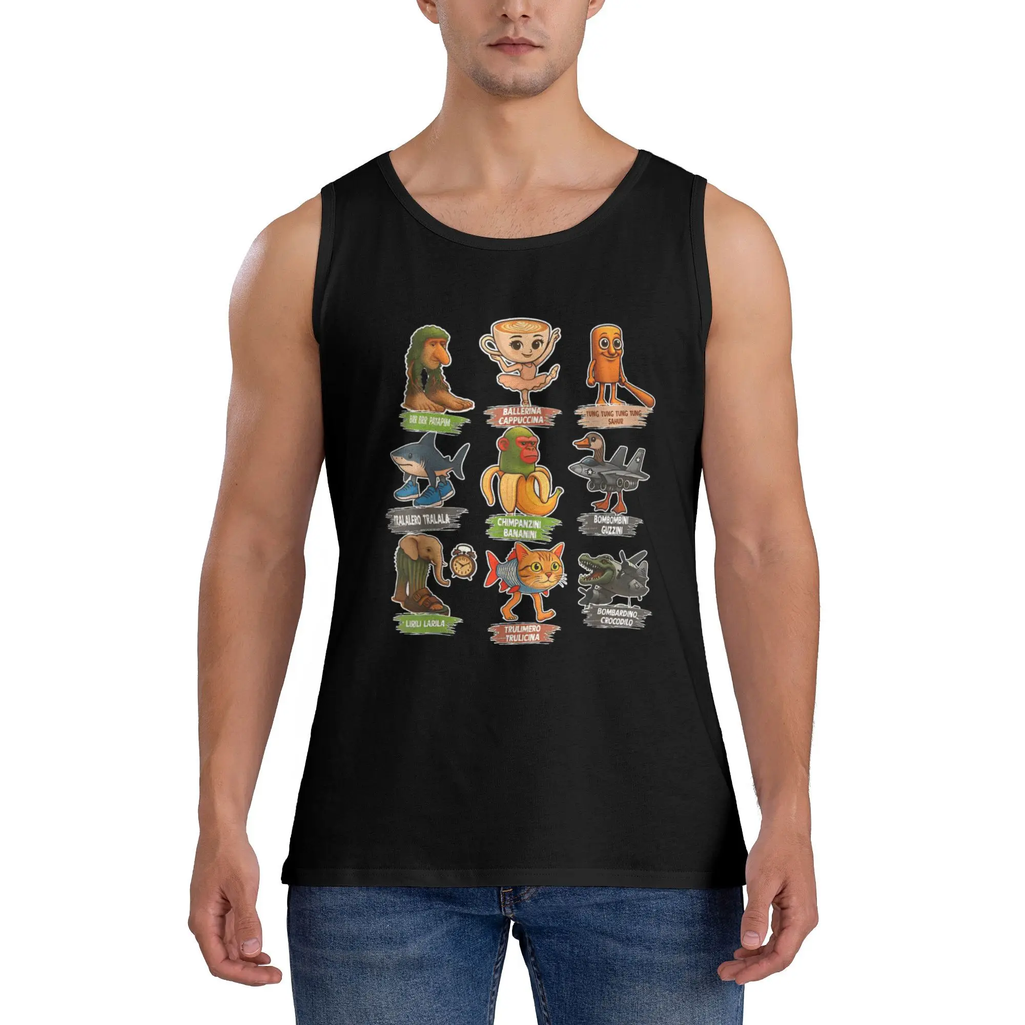 Italian Brainrot Meme Funny All Brainrot Animals Tank Top Man Tops Summer Design Gym Sportswear Oversized Sleeveless Vests
Italian Brainrot Meme Funny All Brainrot Animals Tank Top Man Tops Summer Design Gym Sportswear Oversized Sleeveless Vests