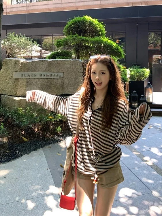 plus Size Comfortable Striped Long Sleeve Sun Protection T-Shirt Autumn New Style Vintage Loose Slimming Casual Overhead Top
plus Size Comfortable Striped Long Sleeve Sun Protection T-Shirt Autumn New Style Vintage Loose Slimming Casual Overhead Top