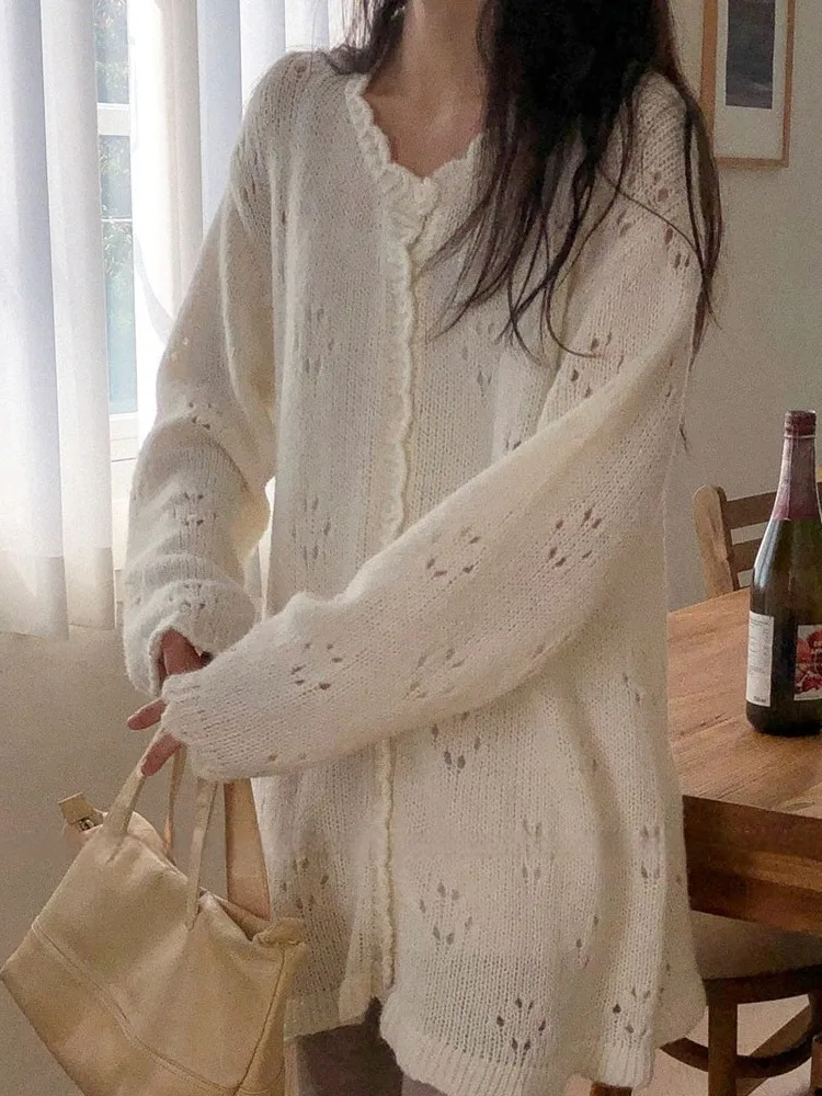 Sweet Anti-Aging Mid-Length Knitted Dr Women's Loose Versatile Hollow Design Flower Patterned Casual Korean Sle Dr
Sweet Anti-Aging Mid-Length Knitted Dr Women's Loose Versatile Hollow Design Flower Patterned Casual Korean Sle Dr