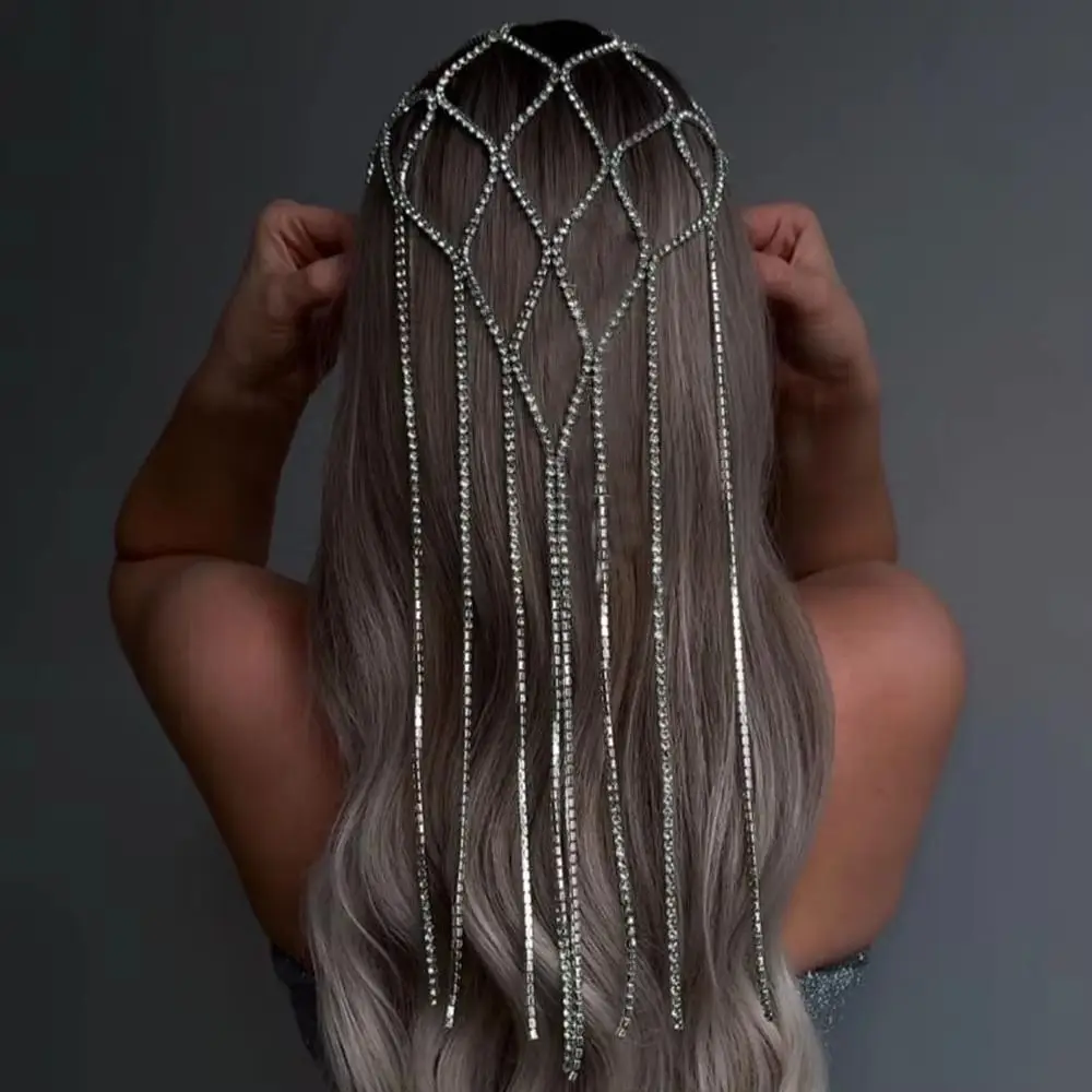 Elegant Tassel Headdress Long Chain Multi Layer Rhinestone Mesh Headpiece Hollow Out Extended Mesh Headband Bridal Gown
Elegant Tassel Headdress Long Chain Multi Layer Rhinestone Mesh Headpiece Hollow Out Extended Mesh Headband Bridal Gown