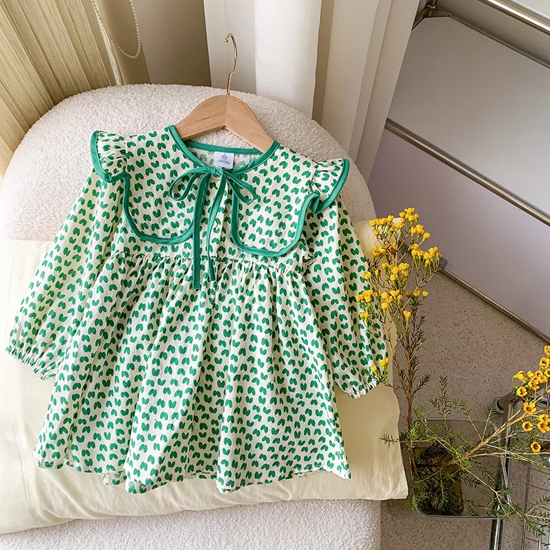 Korean Style 2023 Spring Children Clothes Long Sleeved Green Party Toddler Dress Fashion Princess Dress For 1-7 Years
Korean Style 2023 Spring Children Clothes Long Sleeved Green Party Toddler Dress Fashion Princess Dress For 1-7 Years