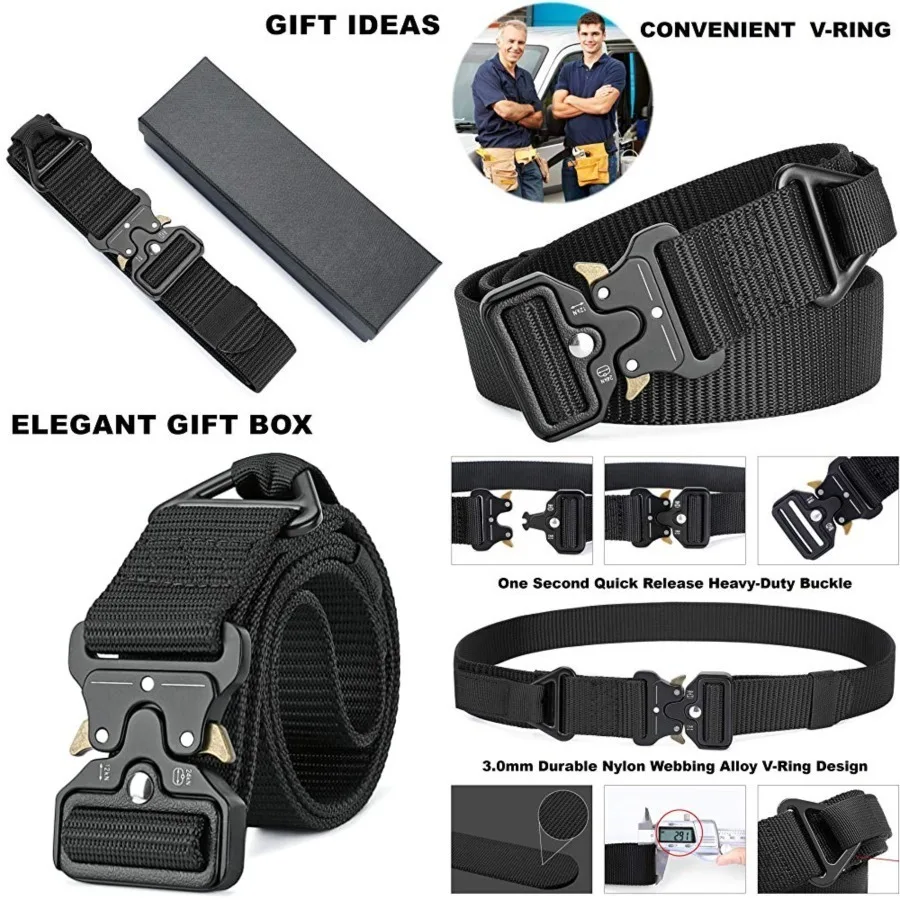 1.5 Inches EMT Belts for Men and Women, Quick Release Mens Belt Tactical, M Waist 38"-42" Width 1.5", Black
1.5 Inches EMT Belts for Men and Women, Quick Release Mens Belt Tactical, M Waist 38"-42" Width 1.5", Black