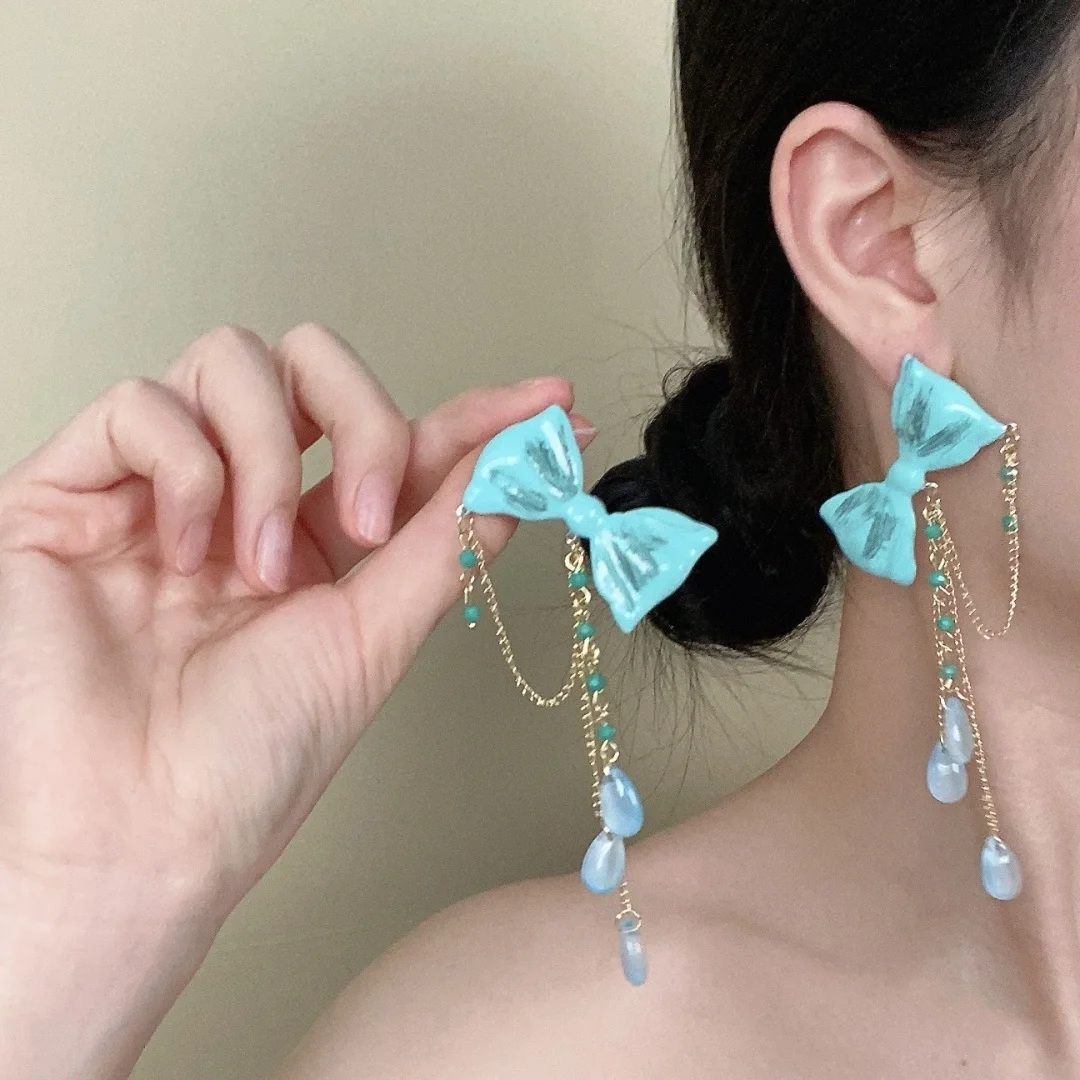 DUTRIEUX Y2K Blue Butterfly Silver Needle Earring Bohemia Knot Waterdrop Tassel Long Beach Pendant Earrings Vacation Jewelry
DUTRIEUX Y2K Blue Butterfly Silver Needle Earring Bohemia Knot Waterdrop Tassel Long Beach Pendant Earrings Vacation Jewelry