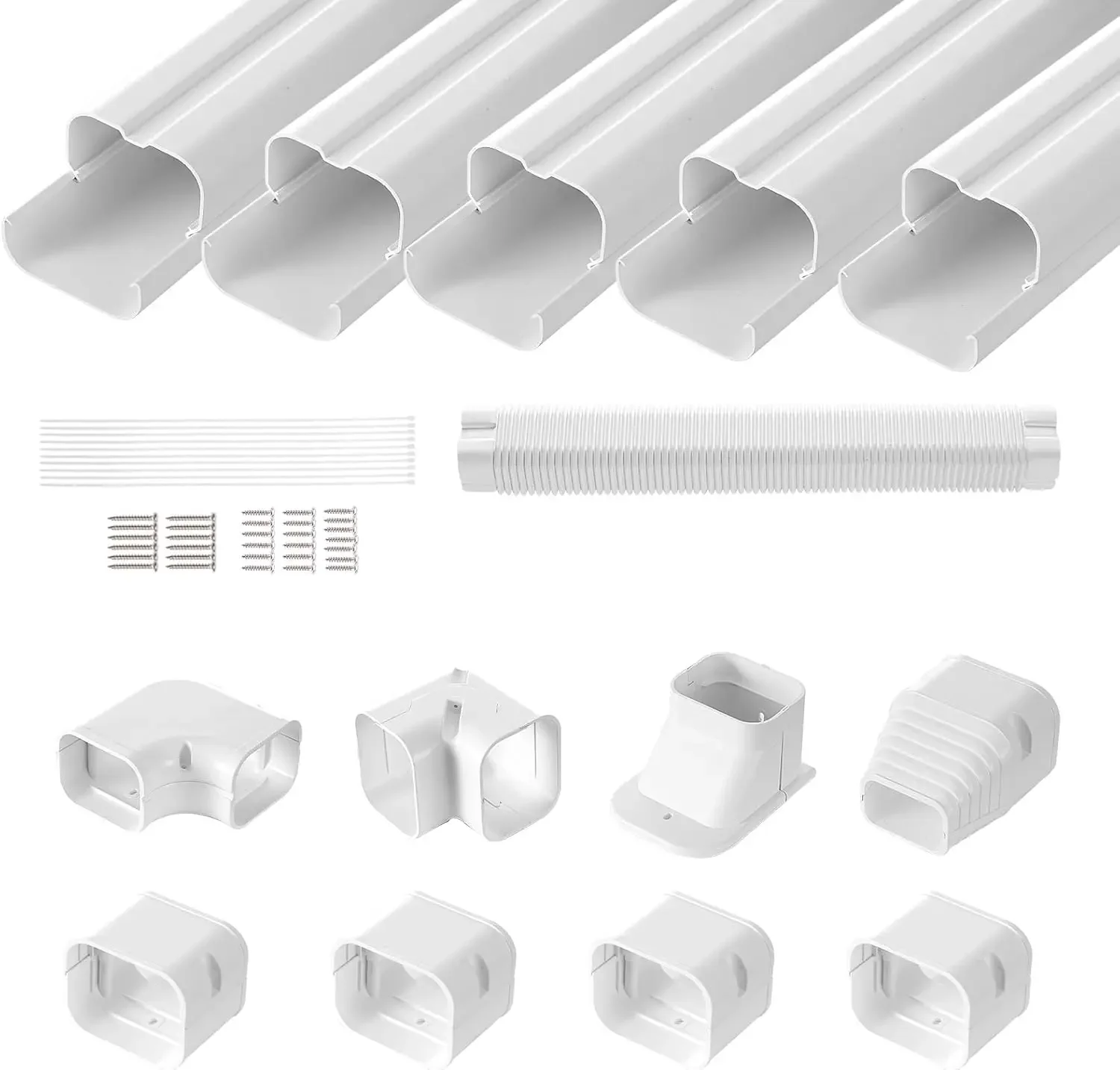 Mini Split Line Set Cover 3-inch W 10Ft L, PVC Decorative Pipe Line Cover for Air Conditioner
Mini Split Line Set Cover 3-inch W 10Ft L, PVC Decorative Pipe Line Cover for Air Conditioner