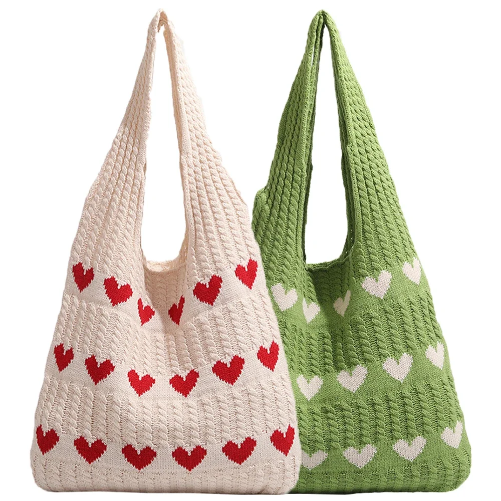 Women's Knitted Love Storage Bag Heart Woven Lightweight Handbag Large Capacity Crochet Shopping Bag Female Casual Sweet Handbag
Women's Knitted Love Storage Bag Heart Woven Lightweight Handbag Large Capacity Crochet Shopping Bag Female Casual Sweet Handbag