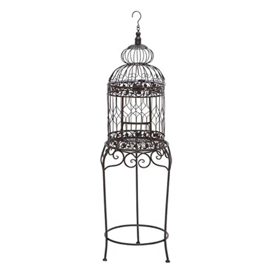 Vintage Metal Free-Standing Birdcage 14 x 14 x 47 Black for Home Decor Durable Steel Construction Elegant Dark Finish Ideal for
Vintage Metal Free-Standing Birdcage 14 x 14 x 47 Black for Home Decor Durable Steel Construction Elegant Dark Finish Ideal for
