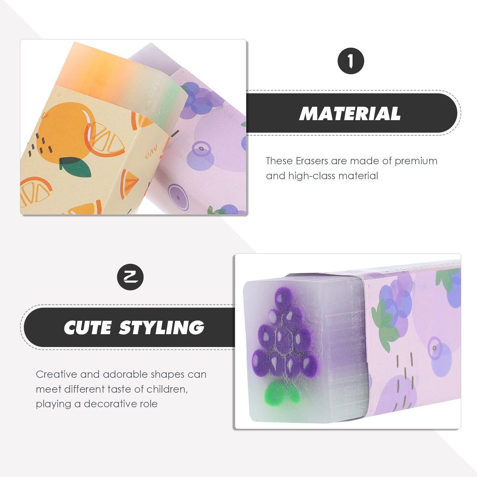 12Pcs Cute Fruit Erasers Kids PVC Adorable Rectangular Shaped School Erasers School Supplies Eraser Eraser Pack 
12Pcs Cute Fruit Erasers Kids PVC Adorable Rectangular Shaped School Erasers School Supplies Eraser Eraser Pack