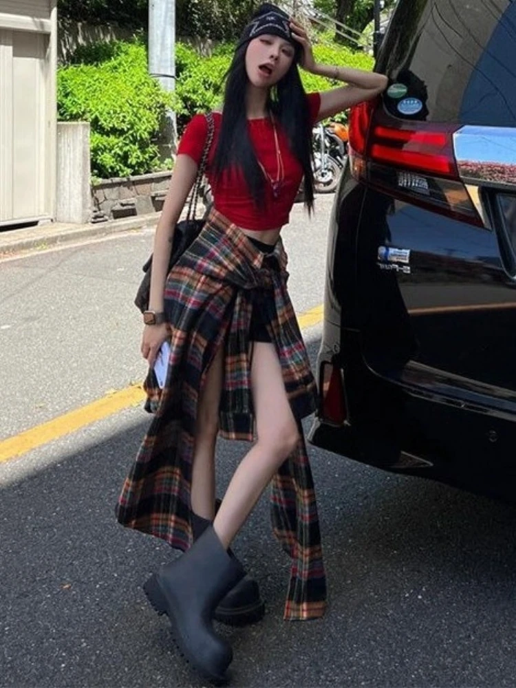 Irregular Colored Plaid Vintage Skirts Women Streetwear Fairy Bandage Faldas Harajuku Grunge Casual Summer Skirt Y2k Aesthetic
Irregular Colored Plaid Vintage Skirts Women Streetwear Fairy Bandage Faldas Harajuku Grunge Casual Summer Skirt Y2k Aesthetic