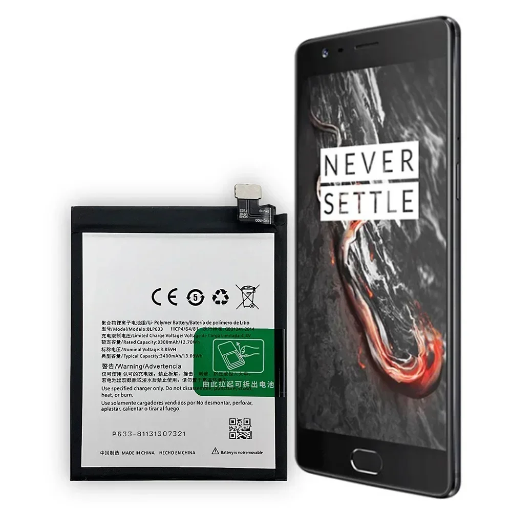 BLP633 NEW Replacement Battery For Oneplus 3T 1+3T Three T A2001 BLP 633 3400mAh One Plus Phone New Batteries Free Tools
BLP633 NEW Replacement Battery For Oneplus 3T 1+3T Three T A2001 BLP 633 3400mAh One Plus Phone New Batteries Free Tools