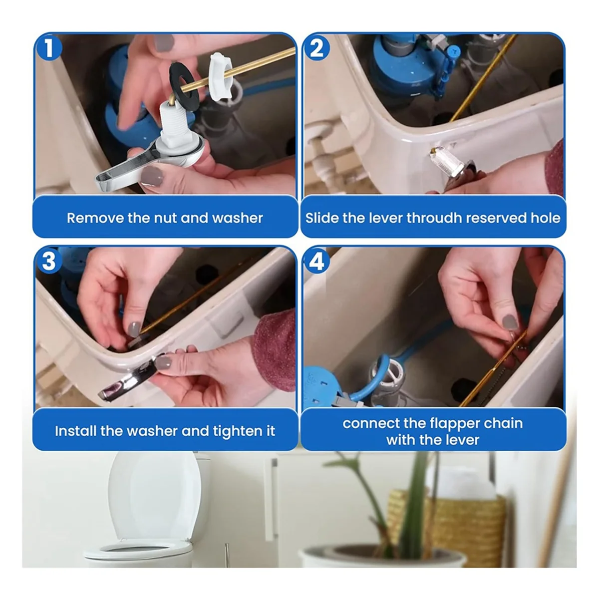 Qualitative Toilet Tank Replacement Kit, Toilet Float Valve Replacement Kit 2 Inch Toilet Flapper, Front Mount Toilet Flush Hand
Qualitative Toilet Tank Replacement Kit, Toilet Float Valve Replacement Kit 2 Inch Toilet Flapper, Front Mount Toilet Flush Hand