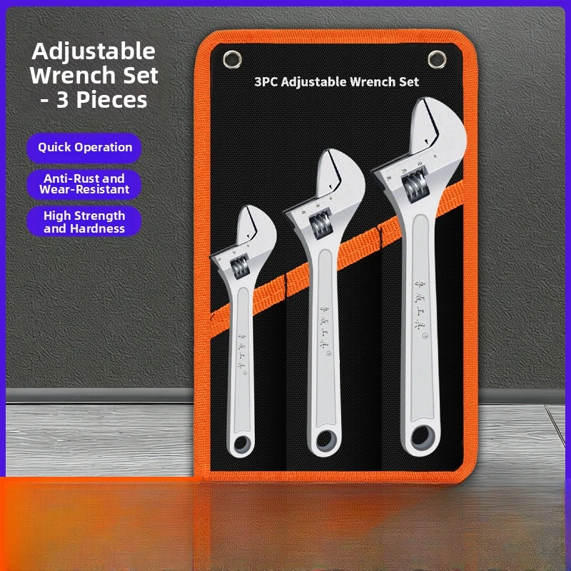3pcs 6/8/10 Inchs Adjustabl Wrench Non-slip Handle Opening Spanner Open End Wrenchs Mechanical Workshop Hand Repair Tools
3pcs 6/8/10 Inchs Adjustabl Wrench Non-slip Handle Opening Spanner Open End Wrenchs Mechanical Workshop Hand Repair Tools
