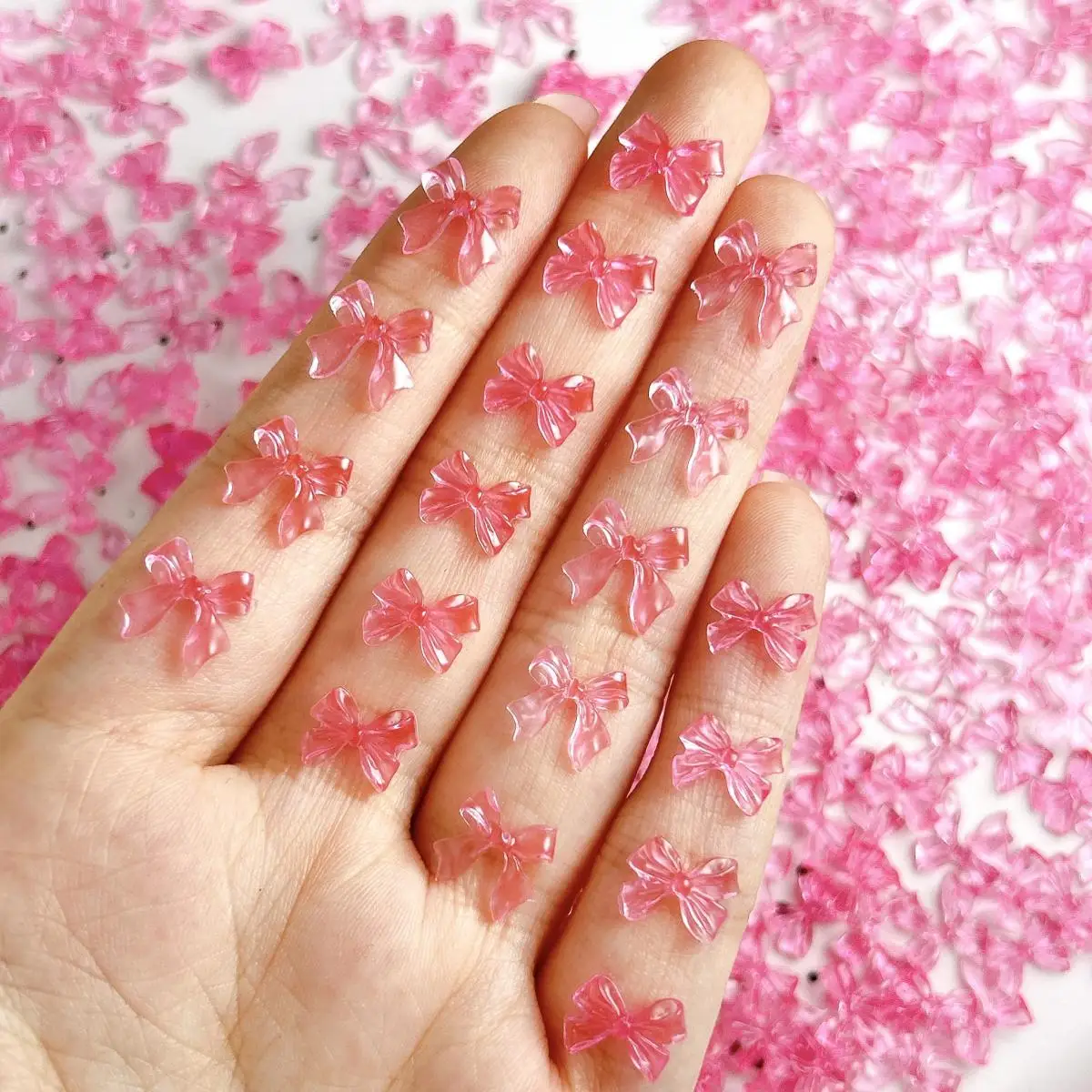 50PCS Translucent Rose Pink Tie Nail Art Charms Minimalist Jelly Ribbon Bowknots Resin Nail Decorations for DIY Nails Ornaments
50PCS Translucent Rose Pink Tie Nail Art Charms Minimalist Jelly Ribbon Bowknots Resin Nail Decorations for DIY Nails Ornaments