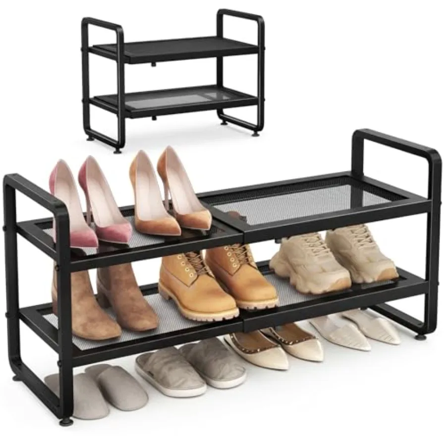 Expandable Shoe Rack for Closet, Adjustable Metal Shoe Organizer with Sturdy Mesh Shelves for Boots and Heels, Stackable Shoe S
Expandable Shoe Rack for Closet, Adjustable Metal Shoe Organizer with Sturdy Mesh Shelves for Boots and Heels, Stackable Shoe S