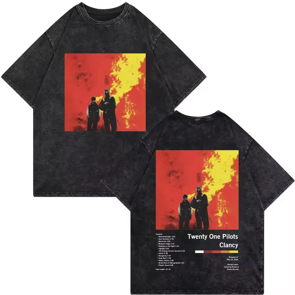 Летняя мода 2024, винтажные потертые футболки Twenty One Pilots, футболка Clancy Tour, повседневная свободная хлопковая футболка, уличная одежда унисекс
Летняя мода 2024, винтажные потертые футболки Twenty One Pilots, футболка Clancy Tour, повседневная свободная хлопковая футболка, уличная одежда унисекс