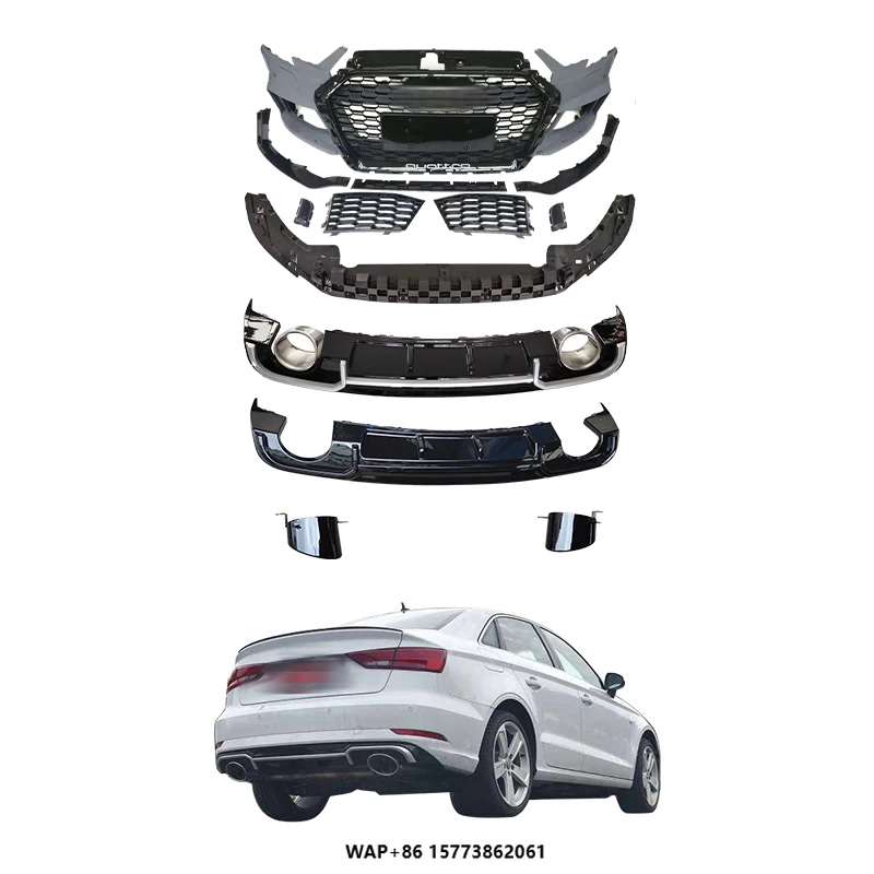 RS3 New Universal Fitment Front and Rear Bumper Body Kit with Fog Light Bolt-On Car Upgrade for 2017 Au Di A3
RS3 New Universal Fitment Front and Rear Bumper Body Kit with Fog Light Bolt-On Car Upgrade for 2017 Au Di A3