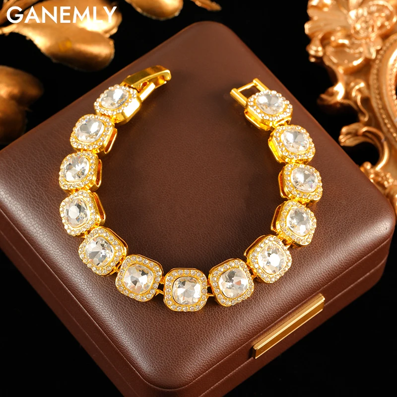GANEMLY 316L Stainless Steel Sparkling Zirconia Cuban Bracelet For Women Men Fashion Wrist Chain Waterproof Jewelry Gift Bijoux
GANEMLY 316L Stainless Steel Sparkling Zirconia Cuban Bracelet For Women Men Fashion Wrist Chain Waterproof Jewelry Gift Bijoux