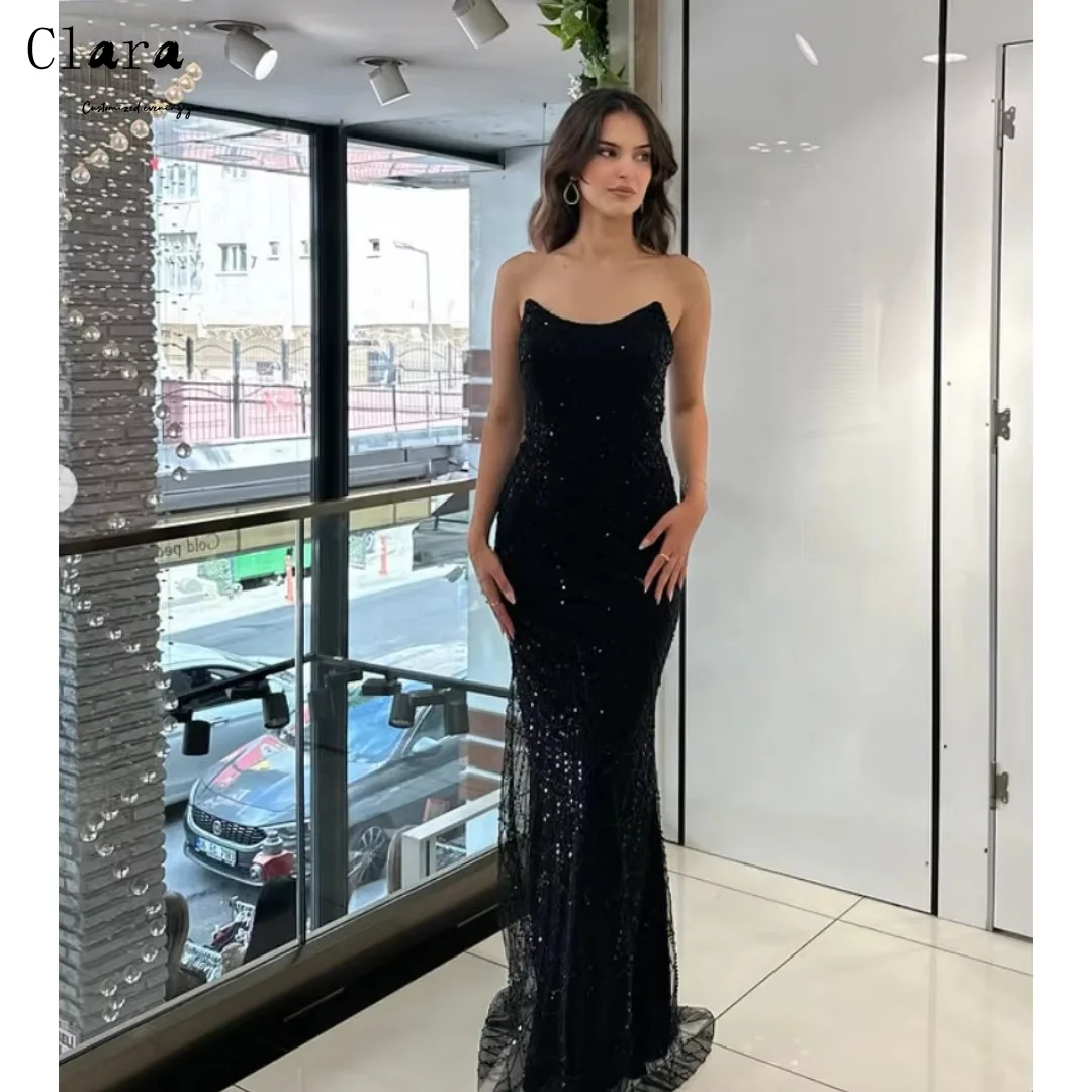 Clara Custom Fishtail Strapless Backless Sequins Women's Evening Dress for Weddings Elegant Dress Luxury Wedding Guest Dresses
Clara Custom Fishtail Strapless Backless Sequins Women's Evening Dress for Weddings Elegant Dress Luxury Wedding Guest Dresses