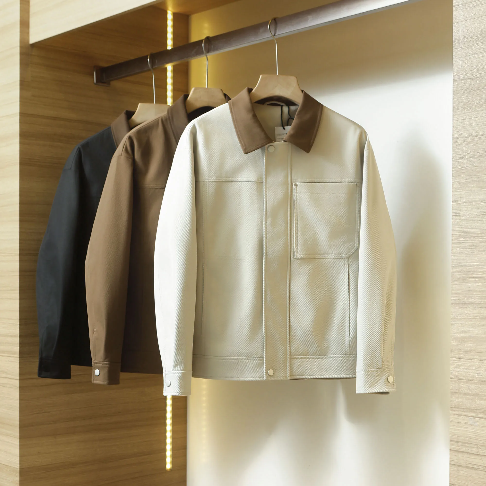 American Barn Sle Men's Casual Contrast Color Collar Jaet Spring Faionable Versatile Workwear Outerwear Stand Fit
American Barn Sle Men's Casual Contrast Color Collar Jaet Spring Faionable Versatile Workwear Outerwear Stand Fit