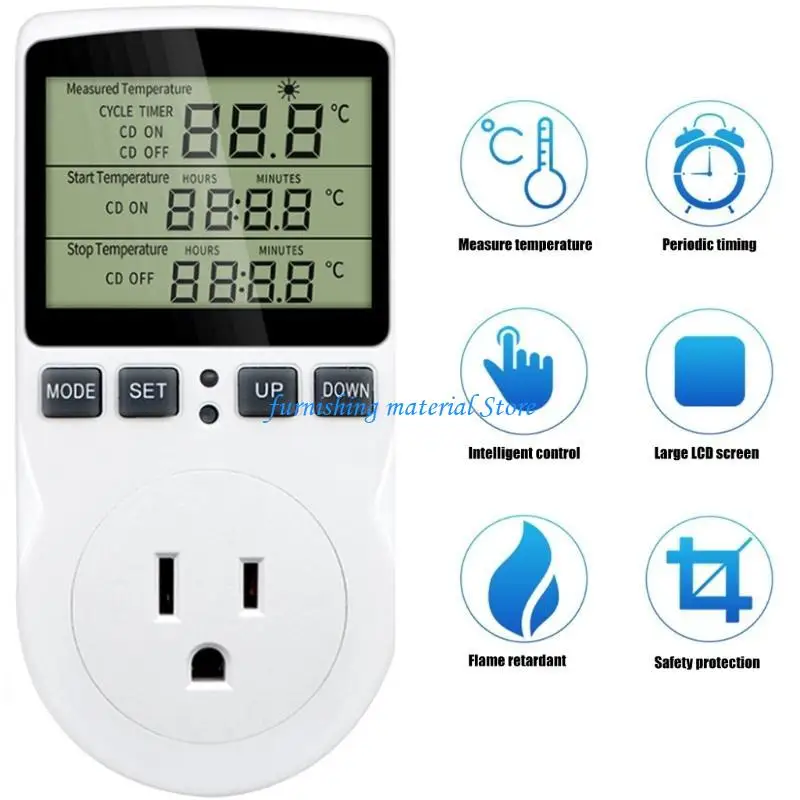 Y5GD Temperature Control Socket Digital Thermostat with Timing for Various Appliances
Y5GD Temperature Control Socket Digital Thermostat with Timing for Various Appliances