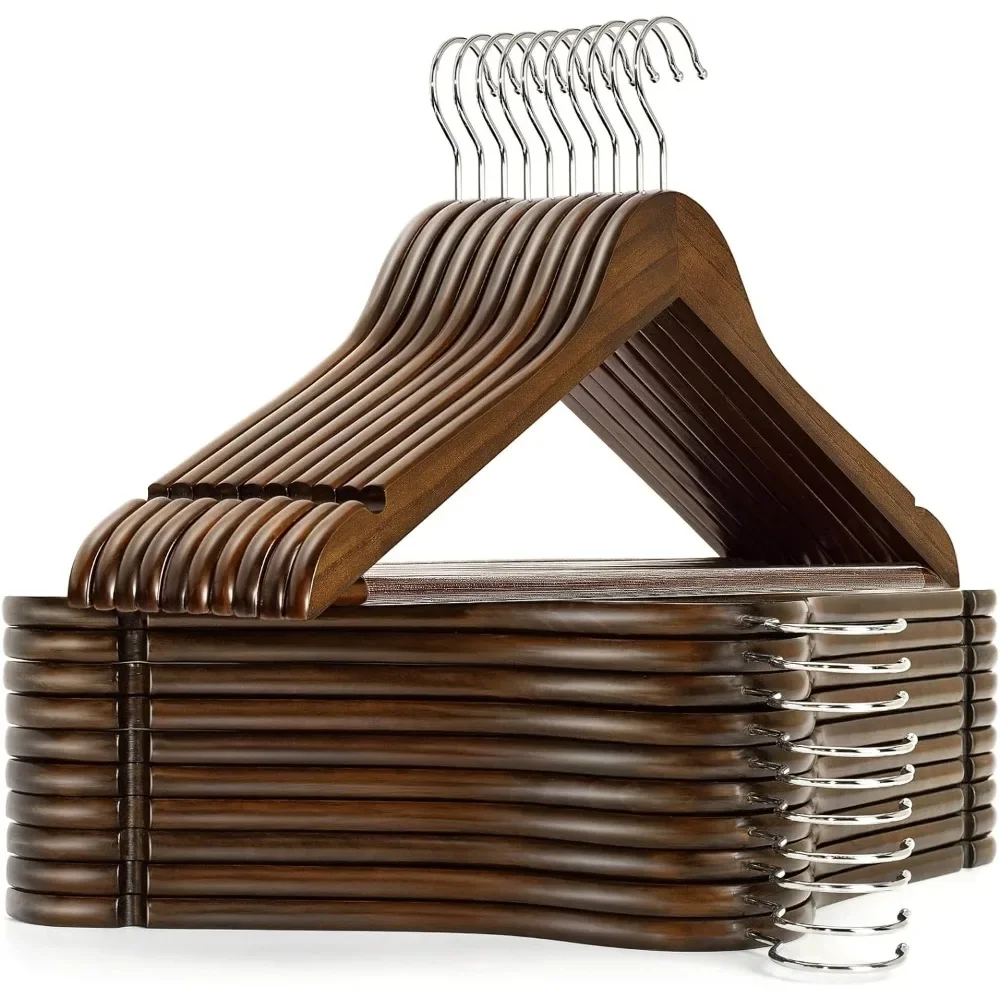 Amber Home Vintage Wooden Coat Hangers 30 Pack, Walunt Wood Suit Hangers with Non Slip Pant Bar
Amber Home Vintage Wooden Coat Hangers 30 Pack, Walunt Wood Suit Hangers with Non Slip Pant Bar