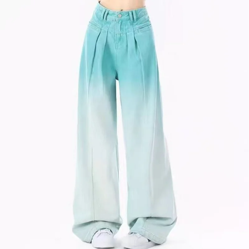 American Dopamine Gradient Green Women Jeans Spring Autumn New Streetwear Fashion High Waist Loose Straight Wide Leg Denim Pants
American Dopamine Gradient Green Women Jeans Spring Autumn New Streetwear Fashion High Waist Loose Straight Wide Leg Denim Pants