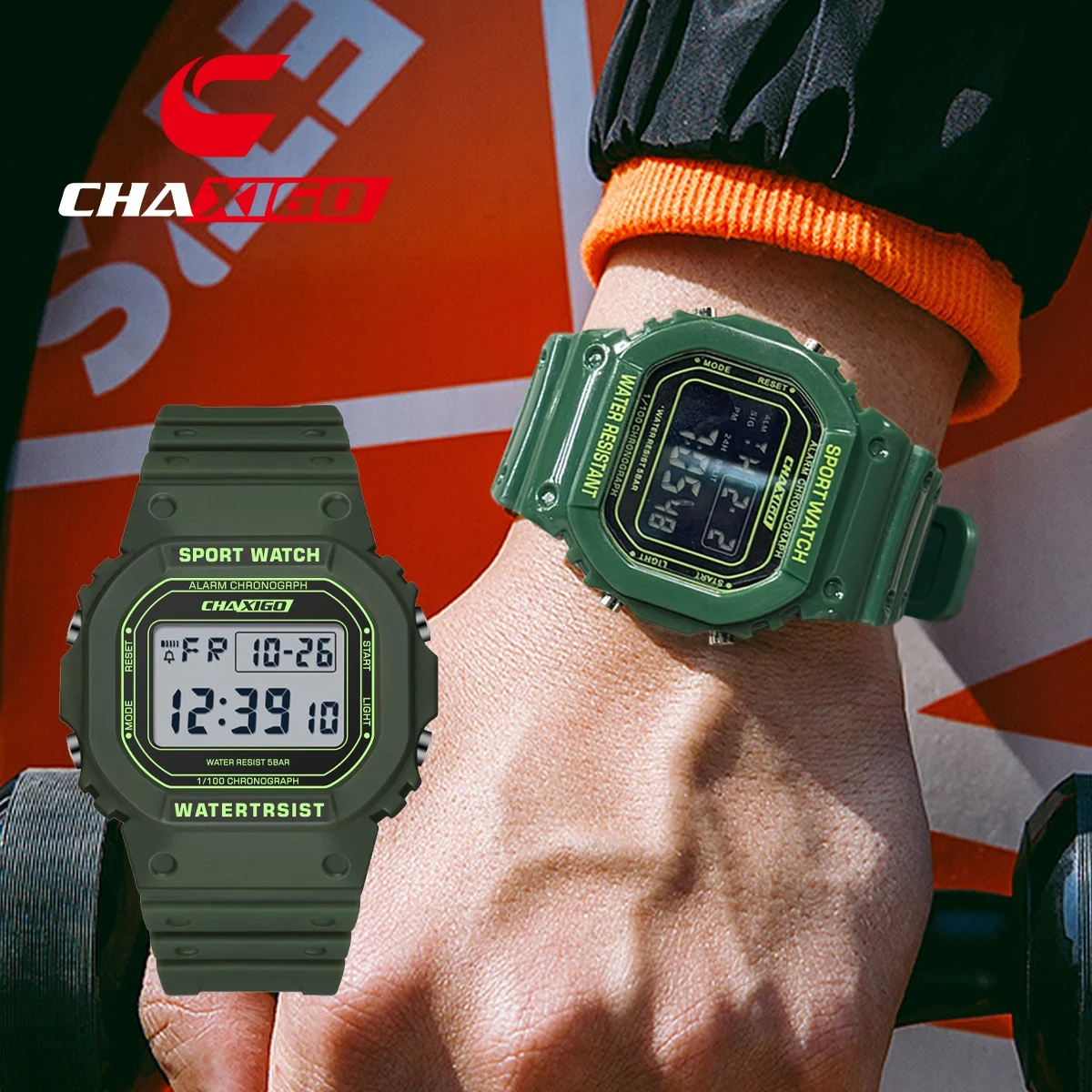 CHAXIGO Men's Digital Sports Watch with Silicone Strap, LED Luminous Finish, 30-meter Water Resistance
CHAXIGO Men's Digital Sports Watch with Silicone Strap, LED Luminous Finish, 30-meter Water Resistance