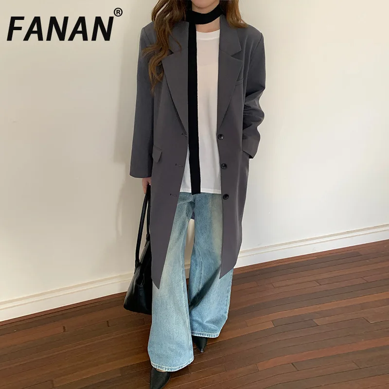FANAN модные длинные блейзеры для женщин, однобортные однобортные офисные женские пальто в стиле минимализм, женская верхняя одежда, новинка весны 2023 г.
FANAN модные длинные блейзеры для женщин, однобортные однобортные офисные женские пальто в стиле минимализм, женская верхняя одежда, новинка весны 2023 г.