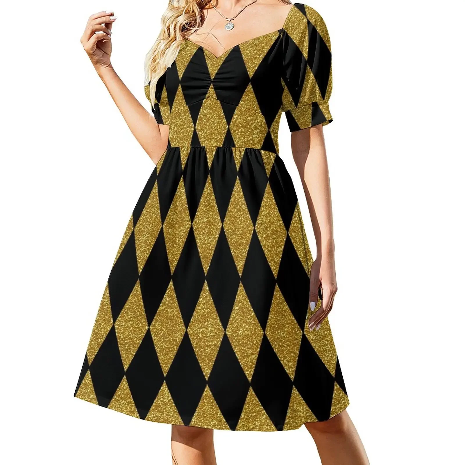 Black and Gold Harlequin Short-Sleeved Dress summer dress daily summer dresses womens 2025 summer clothes prom dress 2025
Black and Gold Harlequin Short-Sleeved Dress summer dress daily summer dresses womens 2025 summer clothes prom dress 2025