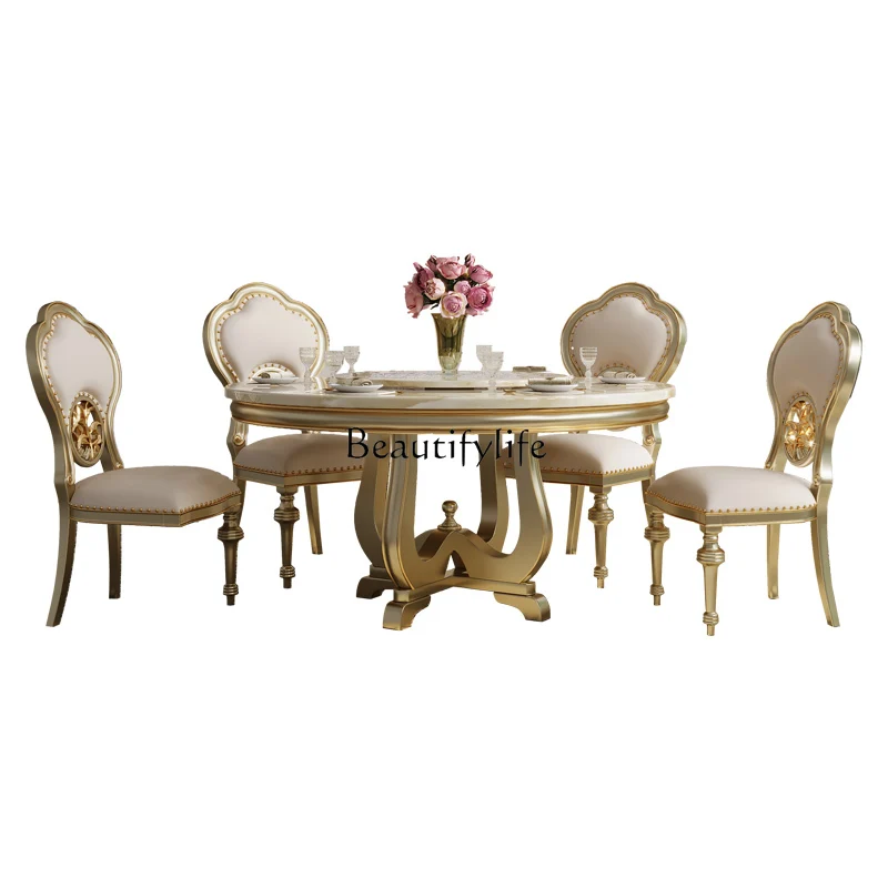 Light Luxury Solid Wood Dining Table European Marble Leather round Table
Light Luxury Solid Wood Dining Table European Marble Leather round Table