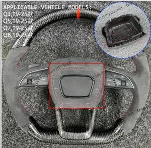 For Audi A1 / A3 / A4 / A5 / A6 / A7 / A8 / Q3 / Q5 / Q7 / Q8 / R8 / TT leather, suede steering wheel covers, horn covers
For Audi A1 / A3 / A4 / A5 / A6 / A7 / A8 / Q3 / Q5 / Q7 / Q8 / R8 / TT leather, suede steering wheel covers, horn covers
