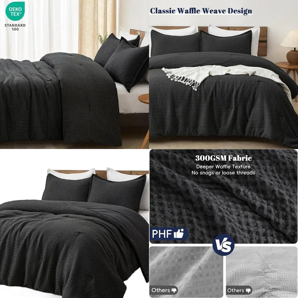 Комплект постельного белья King Size Ultra Soft Waffle Weave, 3 предмета, дышащее, 1 одеяло + 2 наволочки, черный
Комплект постельного белья King Size Ultra Soft Waffle Weave, 3 предмета, дышащее, 1 одеяло + 2 наволочки, черный