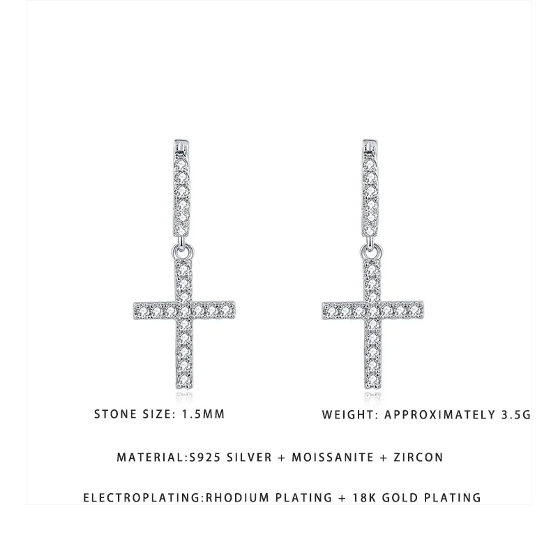 Сверкающие серьги-крестики с муассанитом из серебра S925 с родиевым покрытием, минималистичный подарок для нее
Сверкающие серьги-крестики с муассанитом из серебра S925 с родиевым покрытием, минималистичный подарок для нее