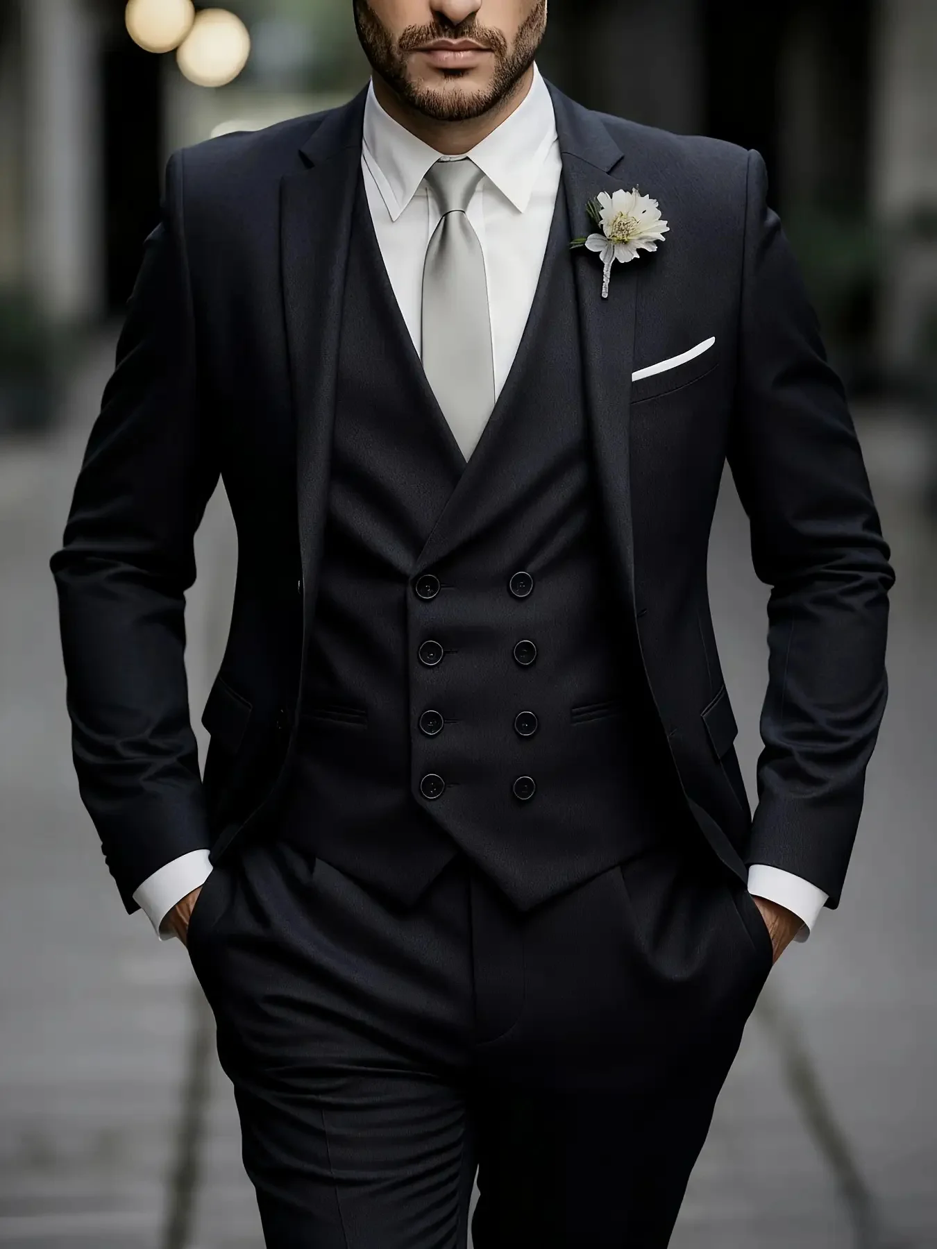 Men's Slim Fit Wedding Suit Single Breasted Notch Lapel Solid Double Breasted Waistcoat Elegant Office Party Set
Men's Slim Fit Wedding Suit Single Breasted Notch Lapel Solid Double Breasted Waistcoat Elegant Office Party Set