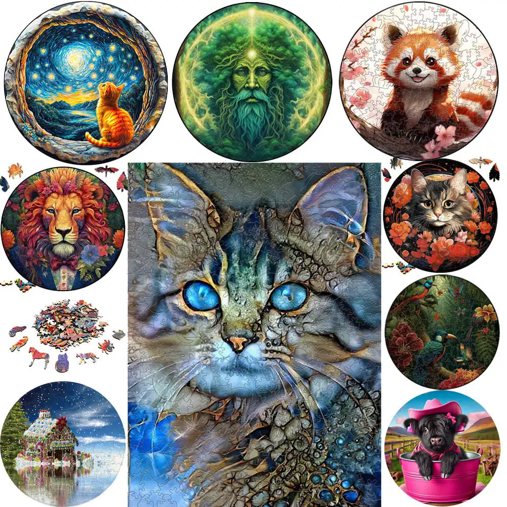 High Quality Wooden Animal Puzzle Panda Lion Cat Dragon Owl Brain Twister Toys for Kids Adults Intelligent Wood Jigsaw
High Quality Wooden Animal Puzzle Panda Lion Cat Dragon Owl Brain Twister Toys for Kids Adults Intelligent Wood Jigsaw