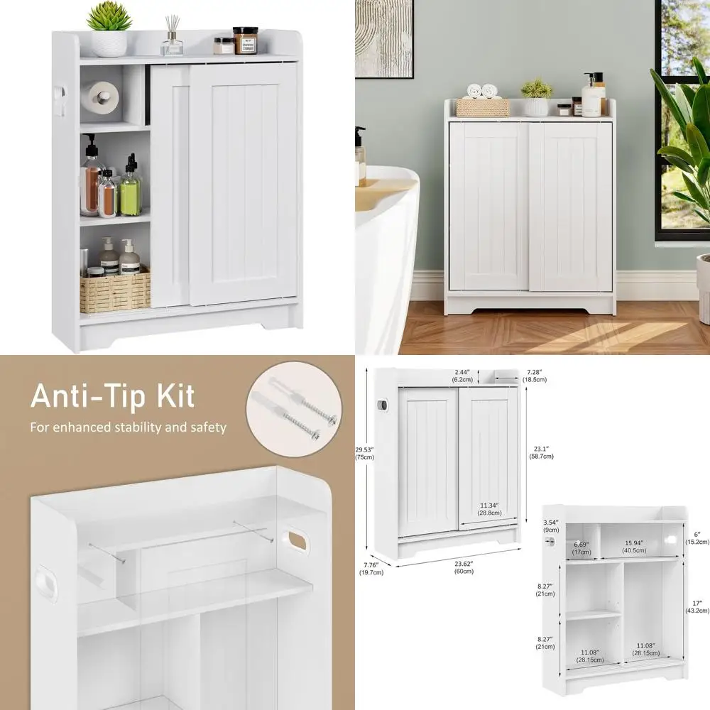Space-Saving Slimline Bathroom Storage Cabinet with Sliding Door, Adjustable Shelves, Ideal for Toilet Paper and Bathroom Essent
Space-Saving Slimline Bathroom Storage Cabinet with Sliding Door, Adjustable Shelves, Ideal for Toilet Paper and Bathroom Essent