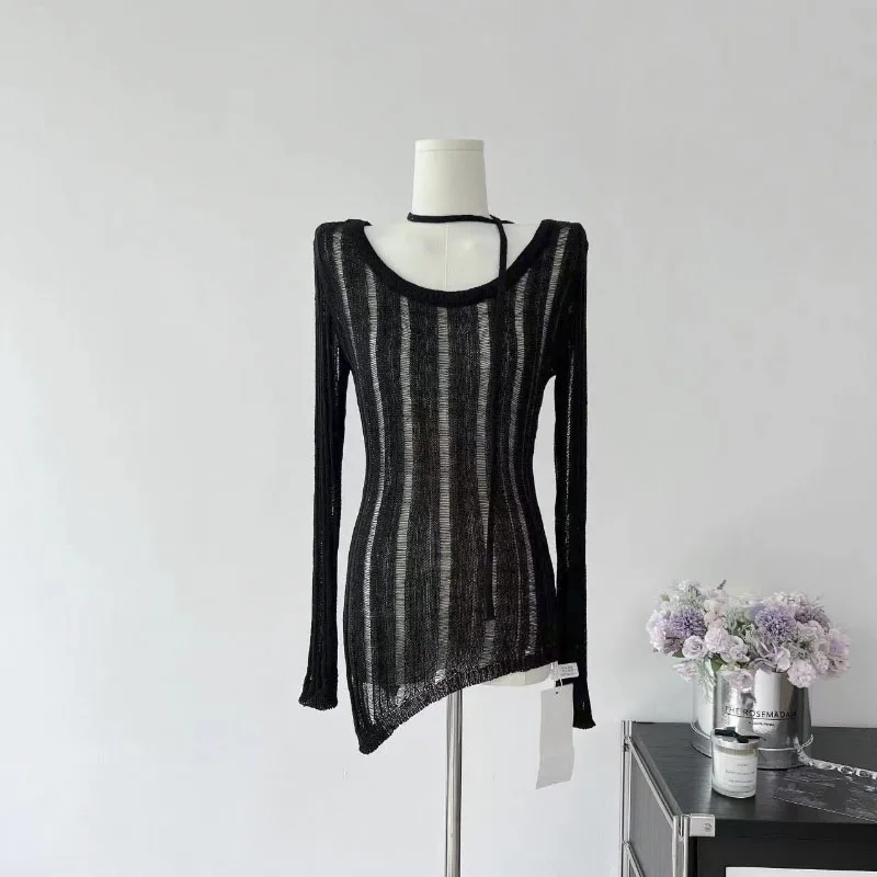 Black Sexy Long-sleeved Sweater Korean Fashion Vintage Party College Pullover Sweater
Black Sexy Long-sleeved Sweater Korean Fashion Vintage Party College Pullover Sweater