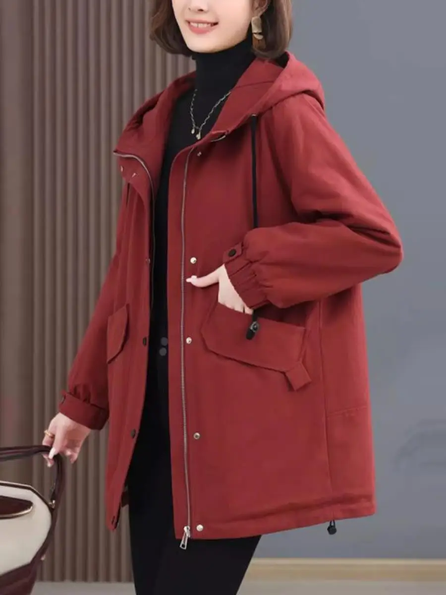 Women's Winter Thiened Cotton Jaet Coat Mid-Length Hooded Fce-Lined Cosite Fabric Flower Qingkou Brand
Women's Winter Thiened Cotton Jaet Coat Mid-Length Hooded Fce-Lined Cosite Fabric Flower Qingkou Brand