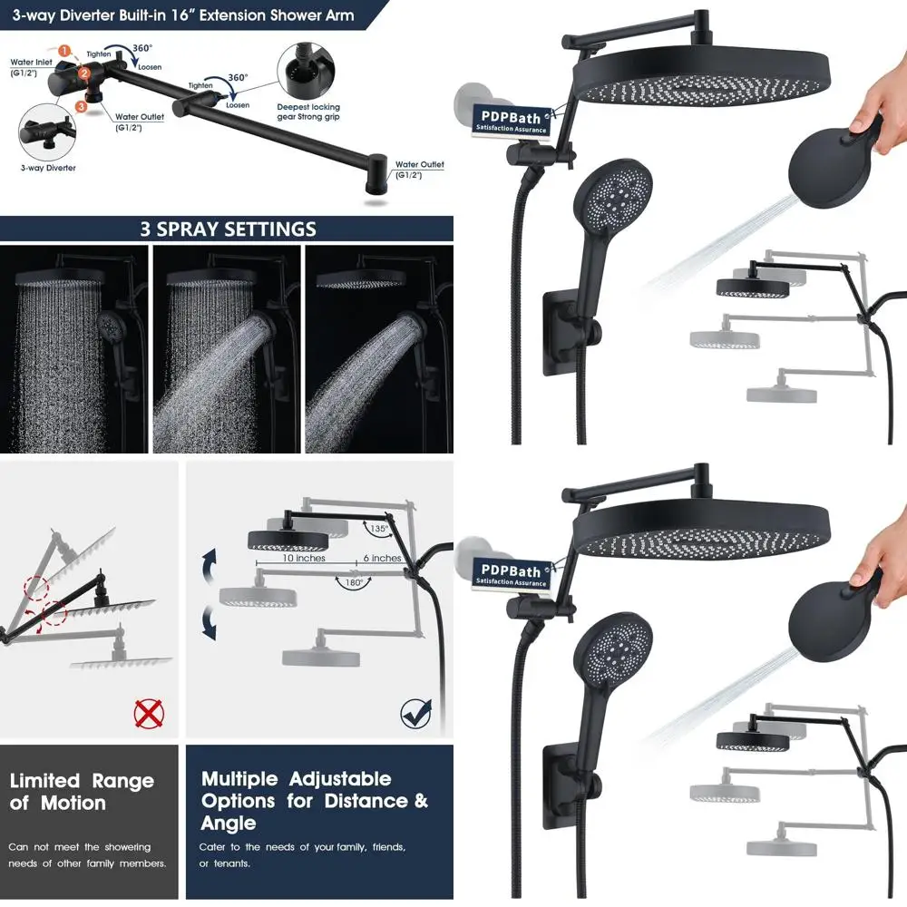 Душевая система высокого давления 14 Rain Shower с 5+1 режимами, 16-дюймовым выдвижным шлангом, 79-дюймовым шлангом-удлинителем, матовый черный
Душевая система высокого давления 14 Rain Shower с 5+1 режимами, 16-дюймовым выдвижным шлангом, 79-дюймовым шлангом-удлинителем, матовый черный