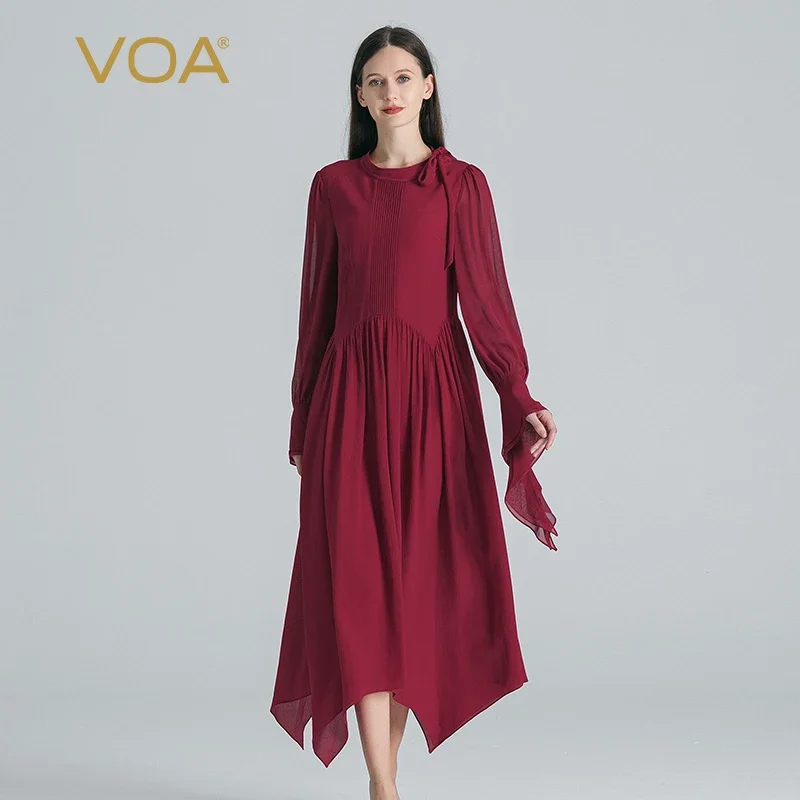 VOA 100% Pure Mulberry Silk Jujube на шнуровке с воротником-стойкой и расклешенными рукавами, женское платье с острым носком и свободной талией, осень AE1758
VOA 100% Pure Mulberry Silk Jujube на шнуровке с воротником-стойкой и расклешенными рукавами, женское платье с острым носком и свободной талией, осень AE1758