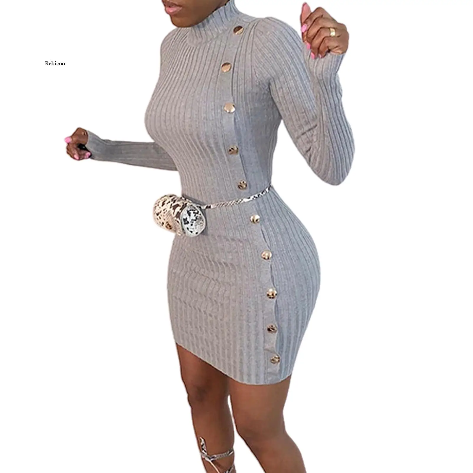 Autumn Winter Fashion Single-Breasted Long Sleeve Sweater Dress Women 2022 New Lady Solid Slim Turtleneck Knitt Dress
Autumn Winter Fashion Single-Breasted Long Sleeve Sweater Dress Women 2022 New Lady Solid Slim Turtleneck Knitt Dress