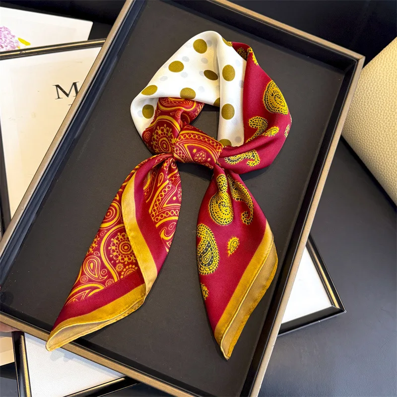 Dot Paisley Silk Square Scarf Women Luxury Soft Satin Kerchief Thin Neck Scarf Fashion Sunscreen Headscarf For Female Bag Ribbon
Dot Paisley Silk Square Scarf Women Luxury Soft Satin Kerchief Thin Neck Scarf Fashion Sunscreen Headscarf For Female Bag Ribbon