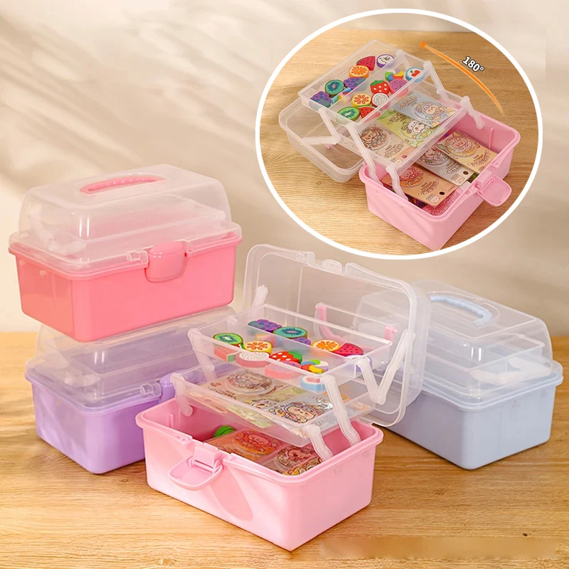 Large Capacity Storage Box New Foldable 2/3 Layers Nail Art Box Multifunctional Plastic Jewelry Organizer Storage New
Large Capacity Storage Box New Foldable 2/3 Layers Nail Art Box Multifunctional Plastic Jewelry Organizer Storage New