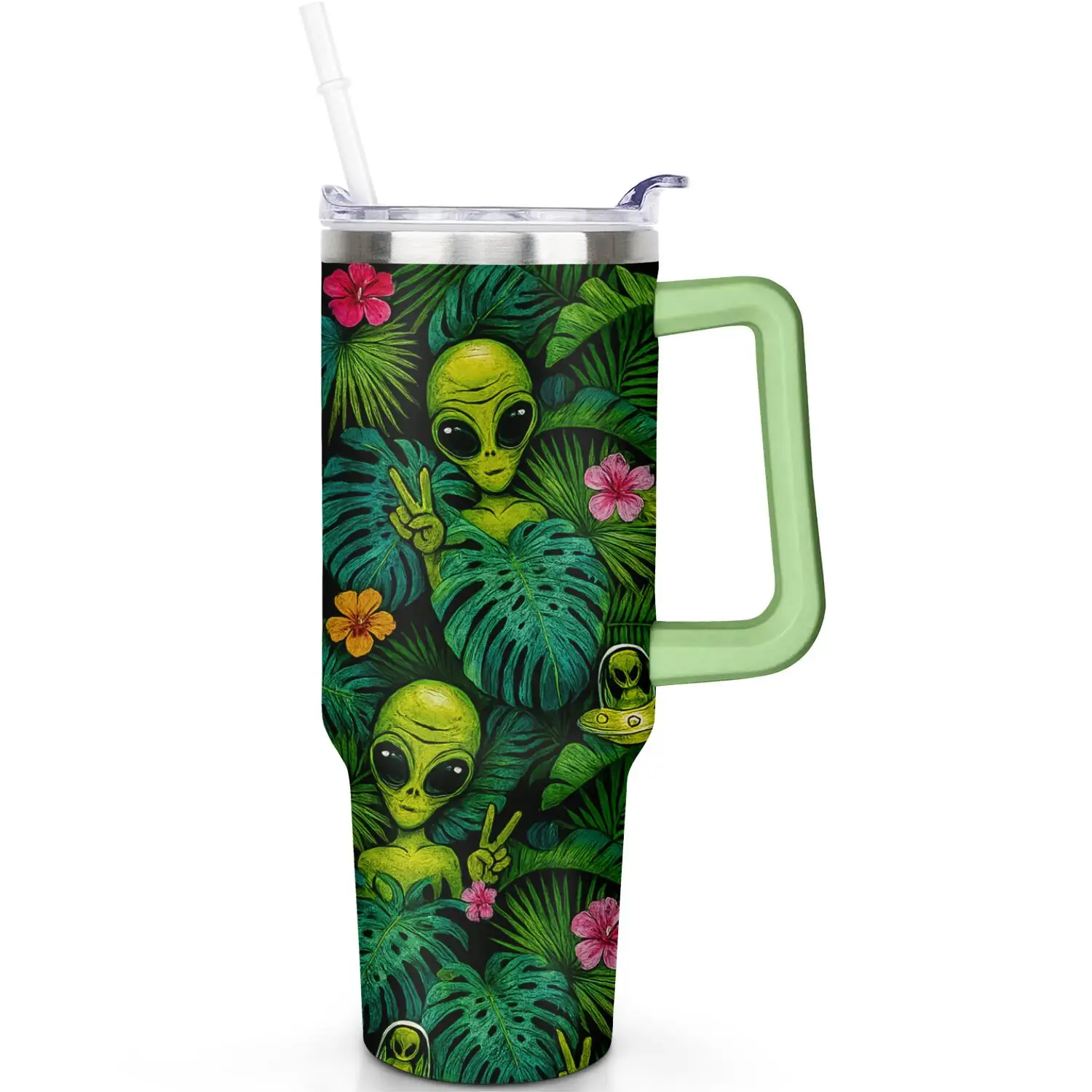1pc 40oz tumbler Coffee Cup Hand-held Car Cup with The Theme Of Alien 304 Stainless Steel Water Cup Large-capacity Travel Portable Double-layer Insulated Vacuum Cup Cold Insulation Cup, Mug, Novelty Coffee Cups, Cute Mug, Outdoor Drinkware, Alien Theme, T
1pc 40oz tumbler Coffee Cup Hand-held Car Cup with The Theme Of Alien 304 Stainless Steel Water Cup Large-capacity Travel Portable Double-layer Insulated Vacuum Cup Cold Insulation Cup, Mug, Novelty Coffee Cups, Cute Mug, Outdoor Drinkware, Alien Theme, T
