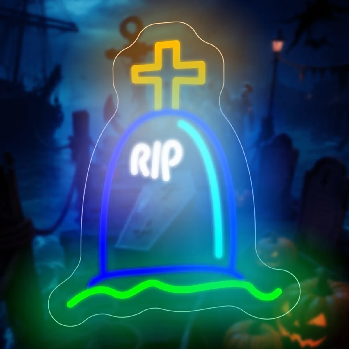 Tombstone Cross RIP Halloween Neon Sign LED Neon Lights Dimmable for Bedroom Game Living Room Bar Halloween Party Decor USB Gift
Tombstone Cross RIP Halloween Neon Sign LED Neon Lights Dimmable for Bedroom Game Living Room Bar Halloween Party Decor USB Gift