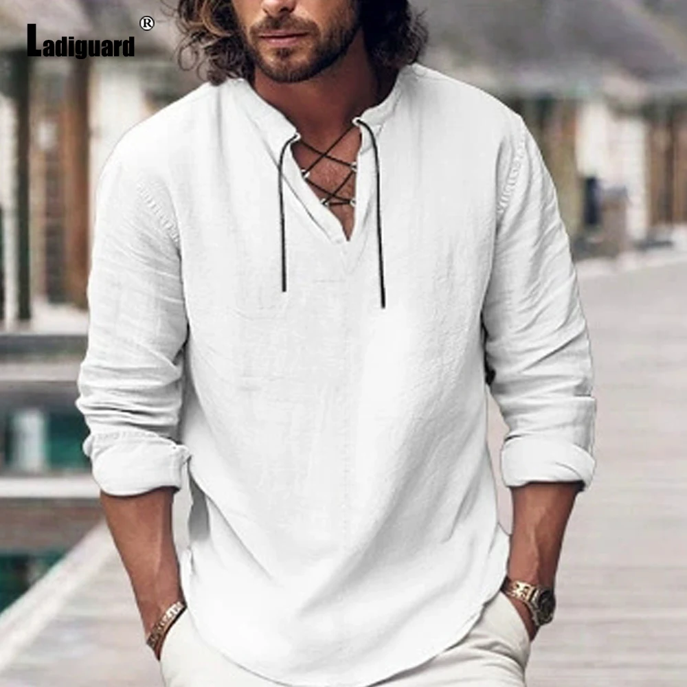 Мужская повседневная льняная базовая рубашка, одежда 2026, новый летний пляжный топ, однотонная белая абрикосовая блузка, мужские рубашки на шнуровке, Pollovers Hommes
Мужская повседневная льняная базовая рубашка, одежда 2026, новый летний пляжный топ, однотонная белая абрикосовая блузка, мужские рубашки на шнуровке, Pollovers Hommes