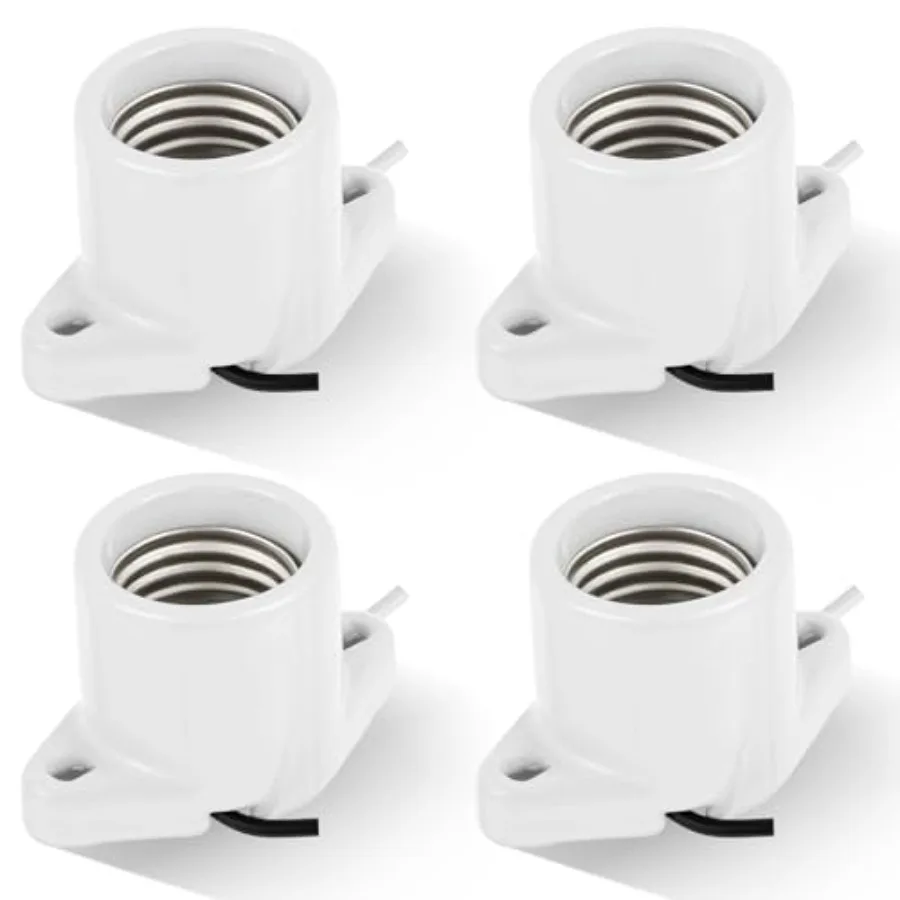 4 Pcs 4 Pcs E26 Light Socket Medium Base Porcelain Lamp Holder Keyless Cleat Bulb Socket with Two Hole Flanged Mounting with 6"
4 Pcs 4 Pcs E26 Light Socket Medium Base Porcelain Lamp Holder Keyless Cleat Bulb Socket with Two Hole Flanged Mounting with 6"