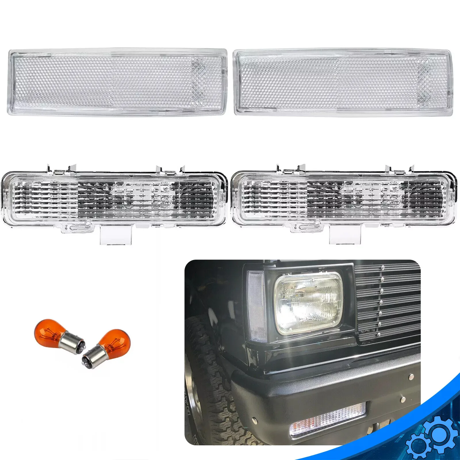 Clear Corner & Bumper Signal Lights For 83-94 Chevy Blazer 82-93 Chevrolet S10
Clear Corner & Bumper Signal Lights For 83-94 Chevy Blazer 82-93 Chevrolet S10
