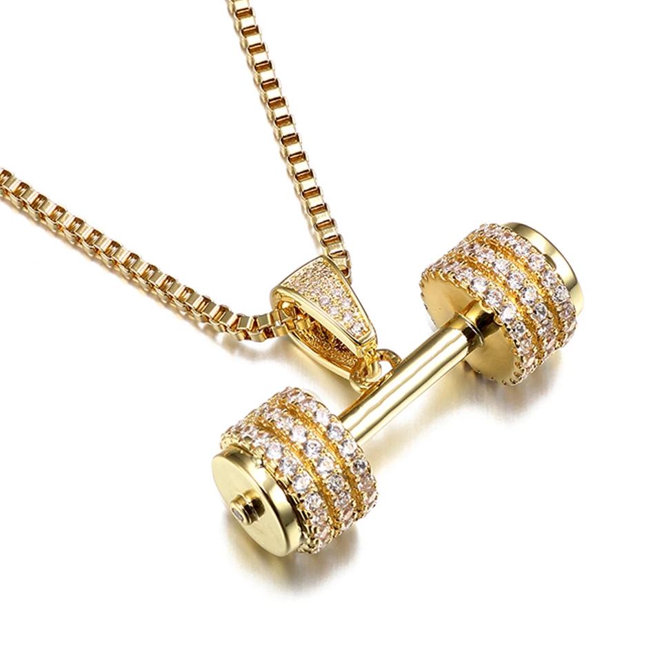 VANAXIN Iced Out Barbell Dumbbell Pendant Men's Hip Hop Fitness Bodybuilding Necklace Women's Gym Casual Sports Jewelry
VANAXIN Iced Out Barbell Dumbbell Pendant Men's Hip Hop Fitness Bodybuilding Necklace Women's Gym Casual Sports Jewelry
